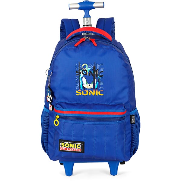 Mochila escolar com rodas, Sonic, Azul, MC49822SO0, Luxcel - PT 1 UN